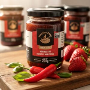 Geleia de Morango com Pimenta e Manjericão